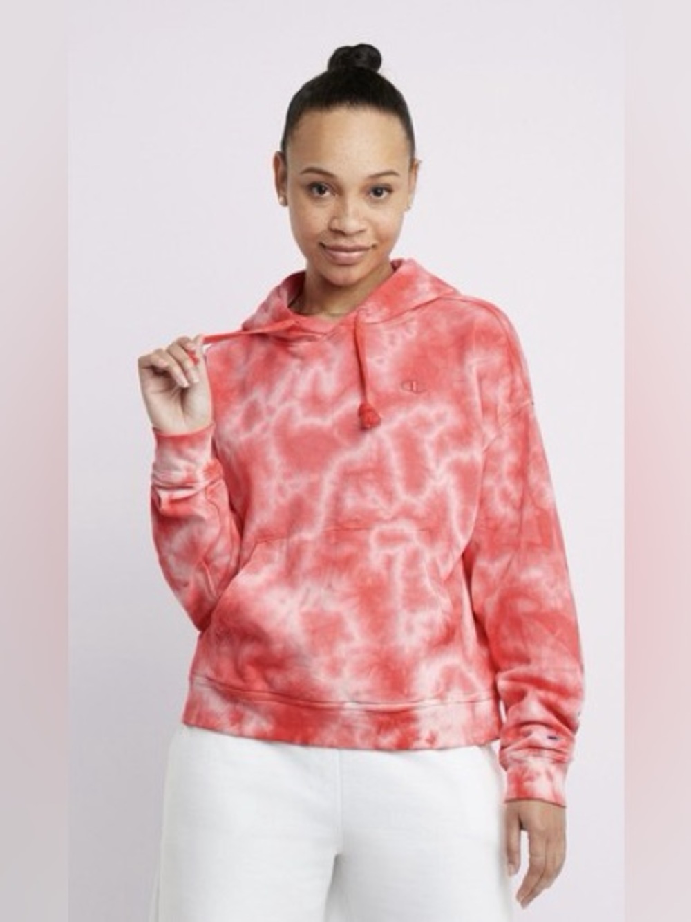 Champion Tie-Dye Coral Hoodie Sweatshirt Size XL